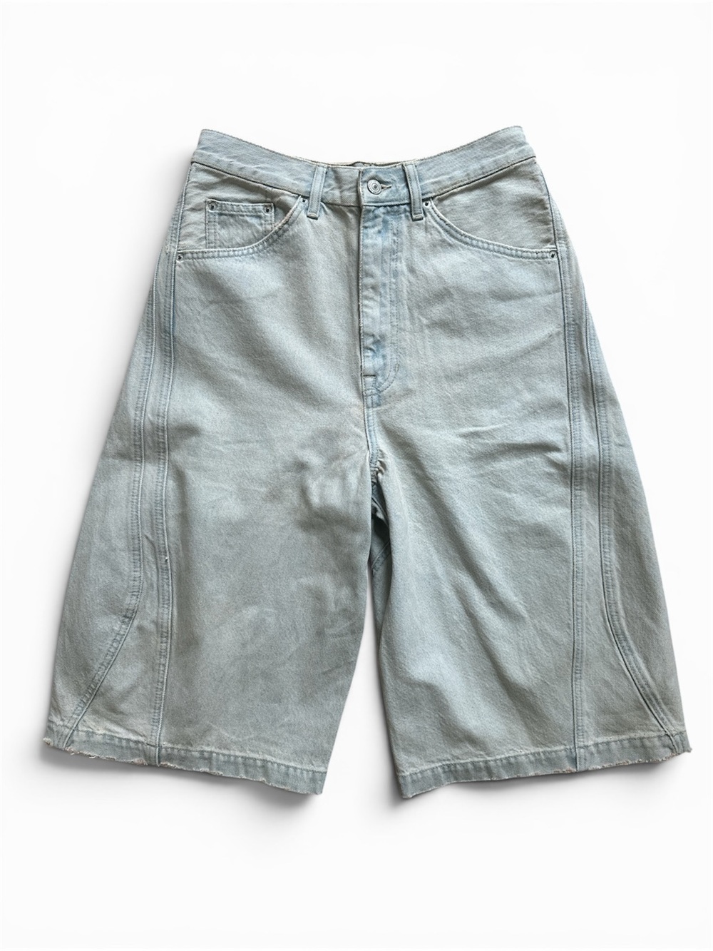 We the Free Denim Bermuda Shorts - Pale Blue